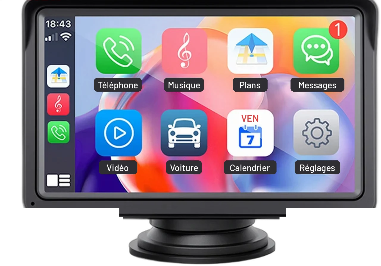 Écran CarPlay & Android Auto 7 pouces